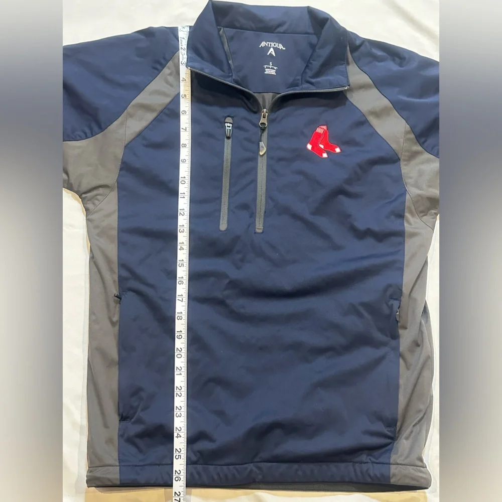 Antigua Boston Red Sox Quarter Zip Jacket Navy Blue Size Small MLB Pullover